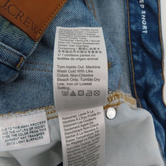 J Crew Women 26 Relaxed Short Raw Hem Whiskered Blue Denim Shorts All Cotton - Picture 13 of 15